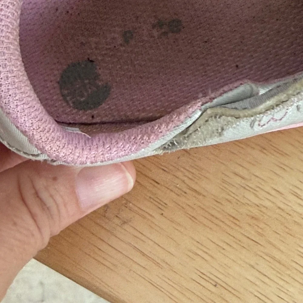 Stride Rite Alda Mary Jane 4.5 Silver Pink Heart Flower Cottagecore First Walker
